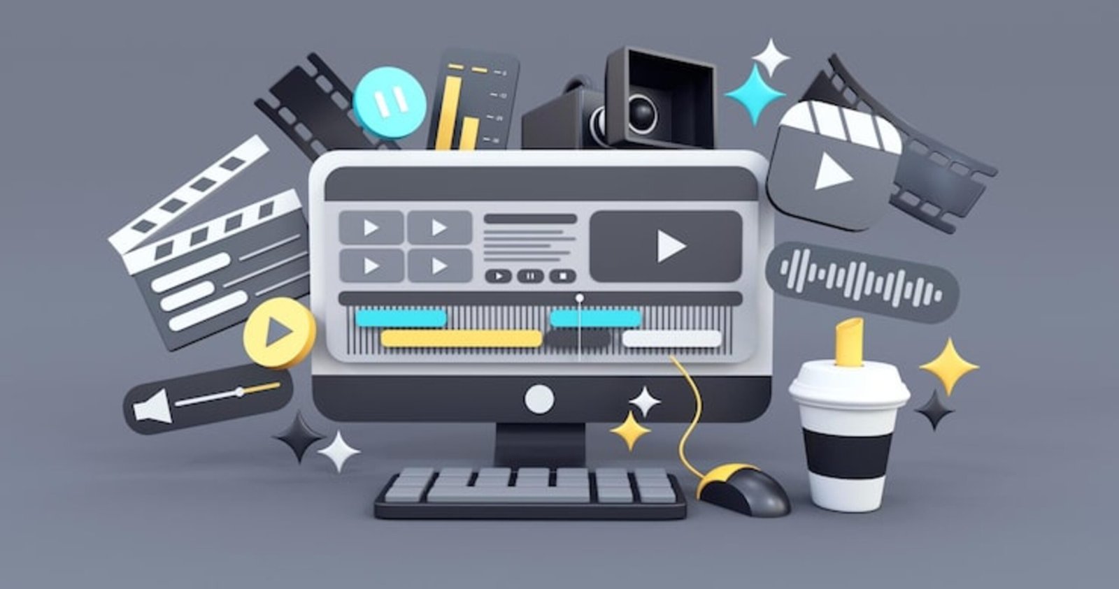 Video editing concept black background 3d render 975254 482 4K 3840px scaled